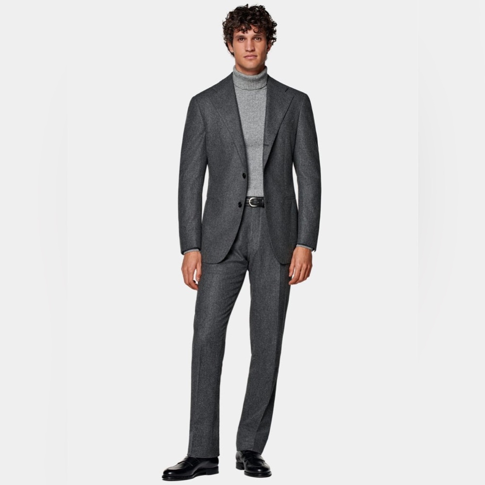Suitsupply Charcoal Wool Roma Relaxed Fit Suit
